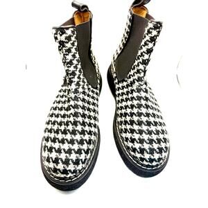 Flamingoes Paris houndstooth Chelsea boots 37